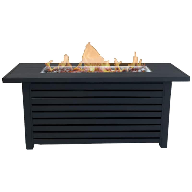 Steel Propane Gas Fire Pit Table For Outdoors - Black - Natural Gas