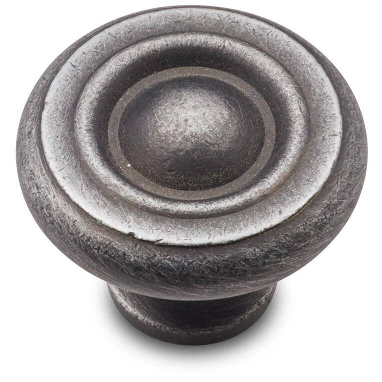 RK International CK 4244 Small Plain 1-1/4" Mushroom Cabinet Knob - Distressed Nickel