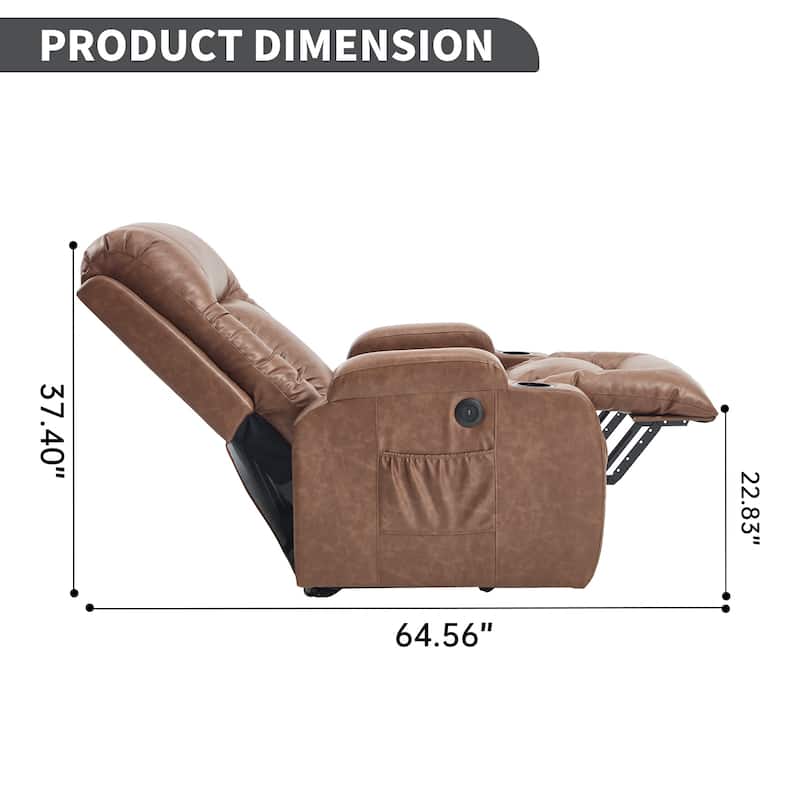Dual OKIN Motor Power Lift Recliner Chair, Electronic Recliner with Heat & Massage, Sofa Chair with Side Pocket & Cup Holder