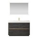 preview thumbnail 77 of 84, Huesca Bath Vanity with Composite Integral Sink Top and Mirror 48in. - North American Black Oak