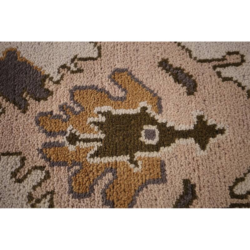 Dark Gray & Ivory Oushak Oriental Area Rug Hand-Knotted Wool Carpet - 9'2" x 11'7"