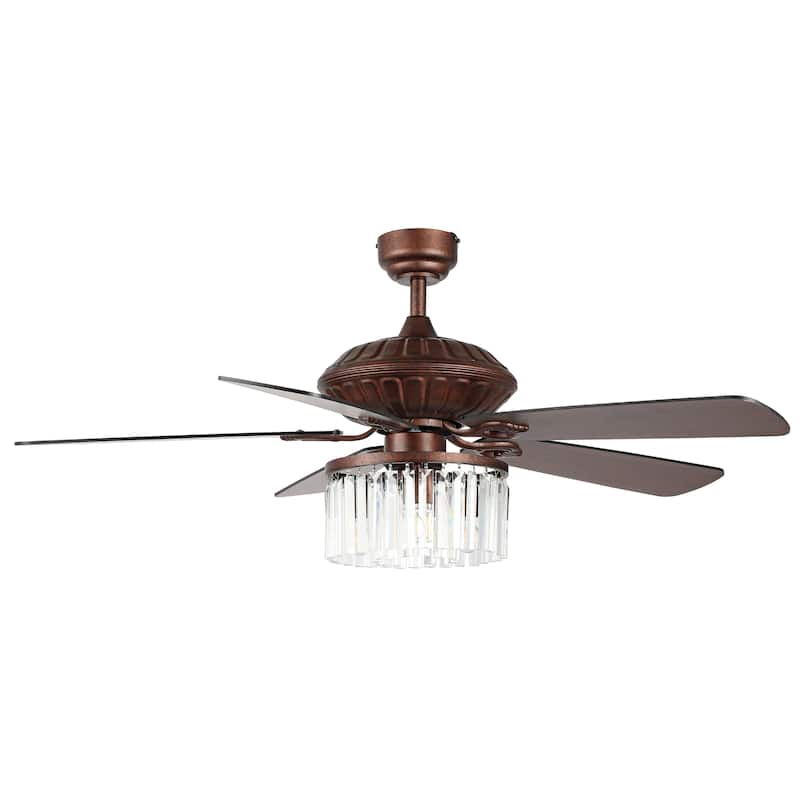 SAFAVIEH Laurila 3Lt 52" Ceiling Fan - 52" W x 52" D x 16"-21"-26" H