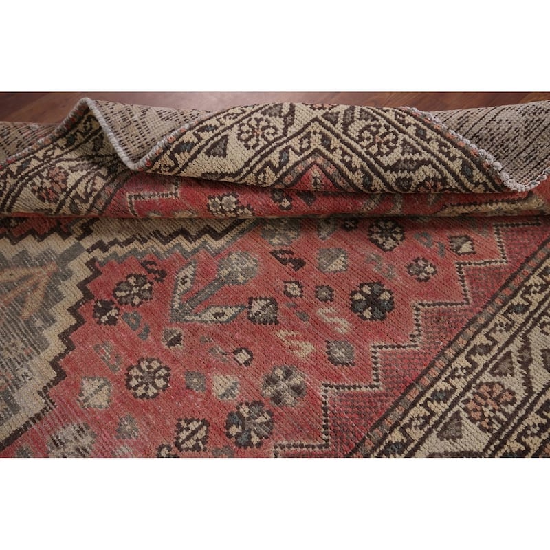 Distressed Tribal Bakhtiari Antique Persian Rug Handmade Wool Carpet - 4'3" x 6'6"