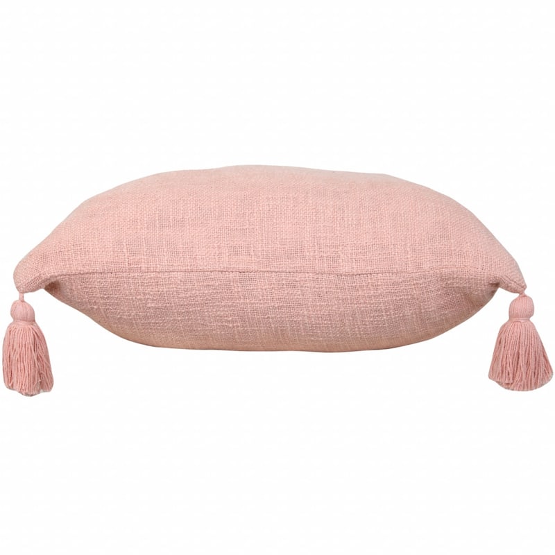 HomeRoots 20" X 20" Light Pink 100% Cotton Zippered Pillow