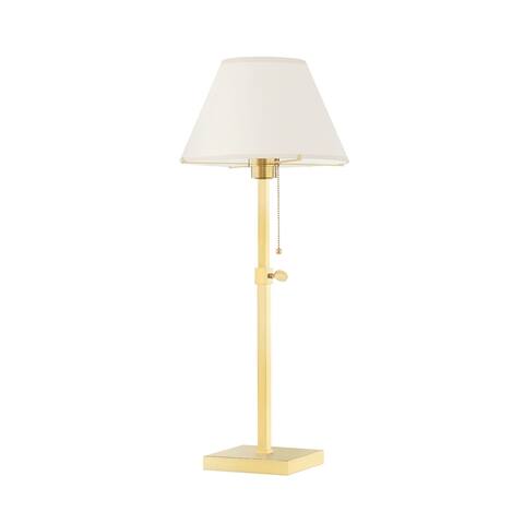 Leeds 1-Light Table Lamp by Mark D. Sikes with Cream Shade