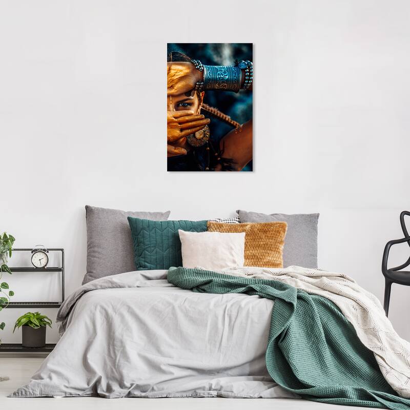 Wynwood Studio Canvas People and Portraits One Warrior Brown and Traditional Wall Art Canvas Print - 24 x 16