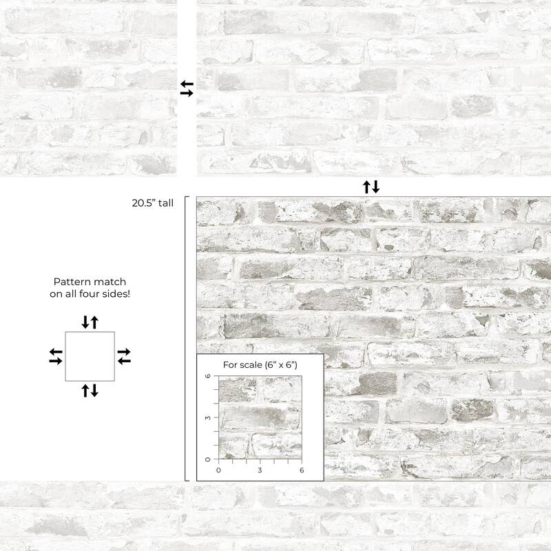 Harry & Grace Faux Rustic Brick Peel and Stick Natural Wall Backdrop Panel