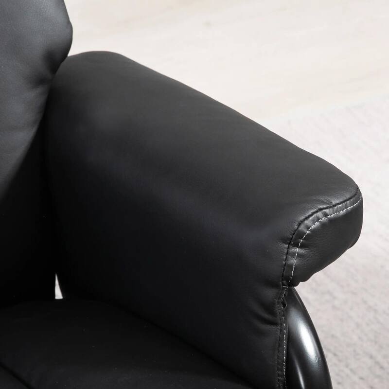 Recliner Chair with Ottoman Swivel, Faux Leather
