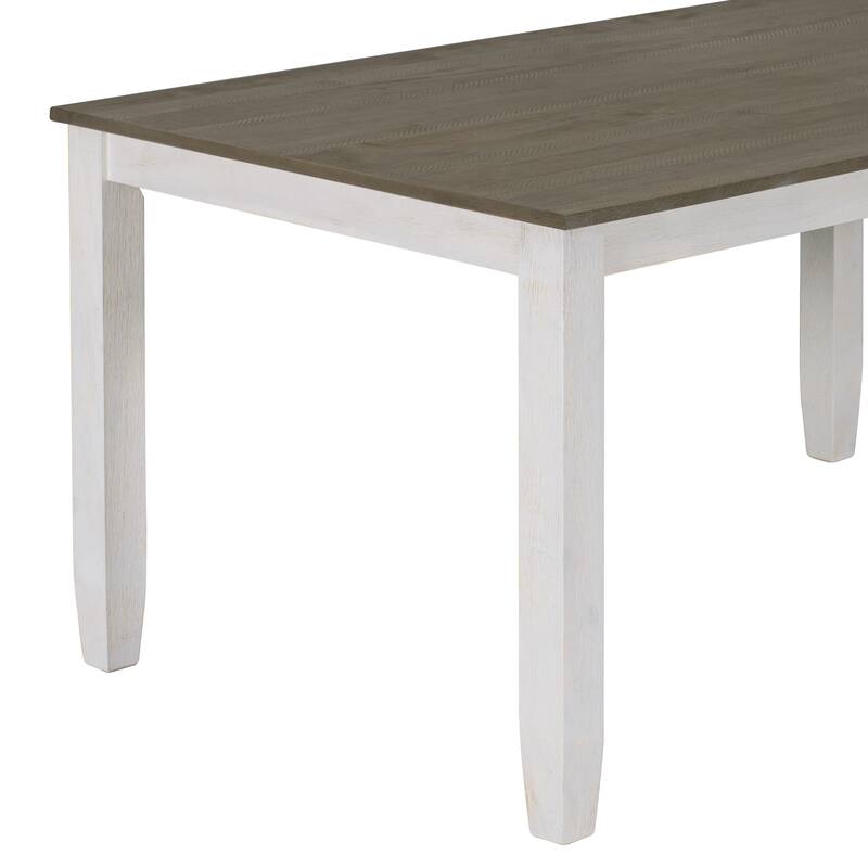 Rustic Style 6-Piece Dining Room Table Set with 4 Upholstered Chairs & a Bench