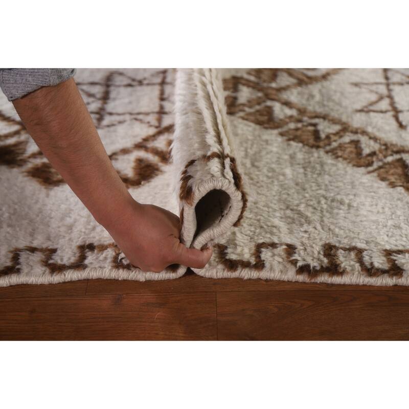 Geometric Anatolian Runner Rug Handmade Turkish Wool Carpet - 3'0"x 11'9"