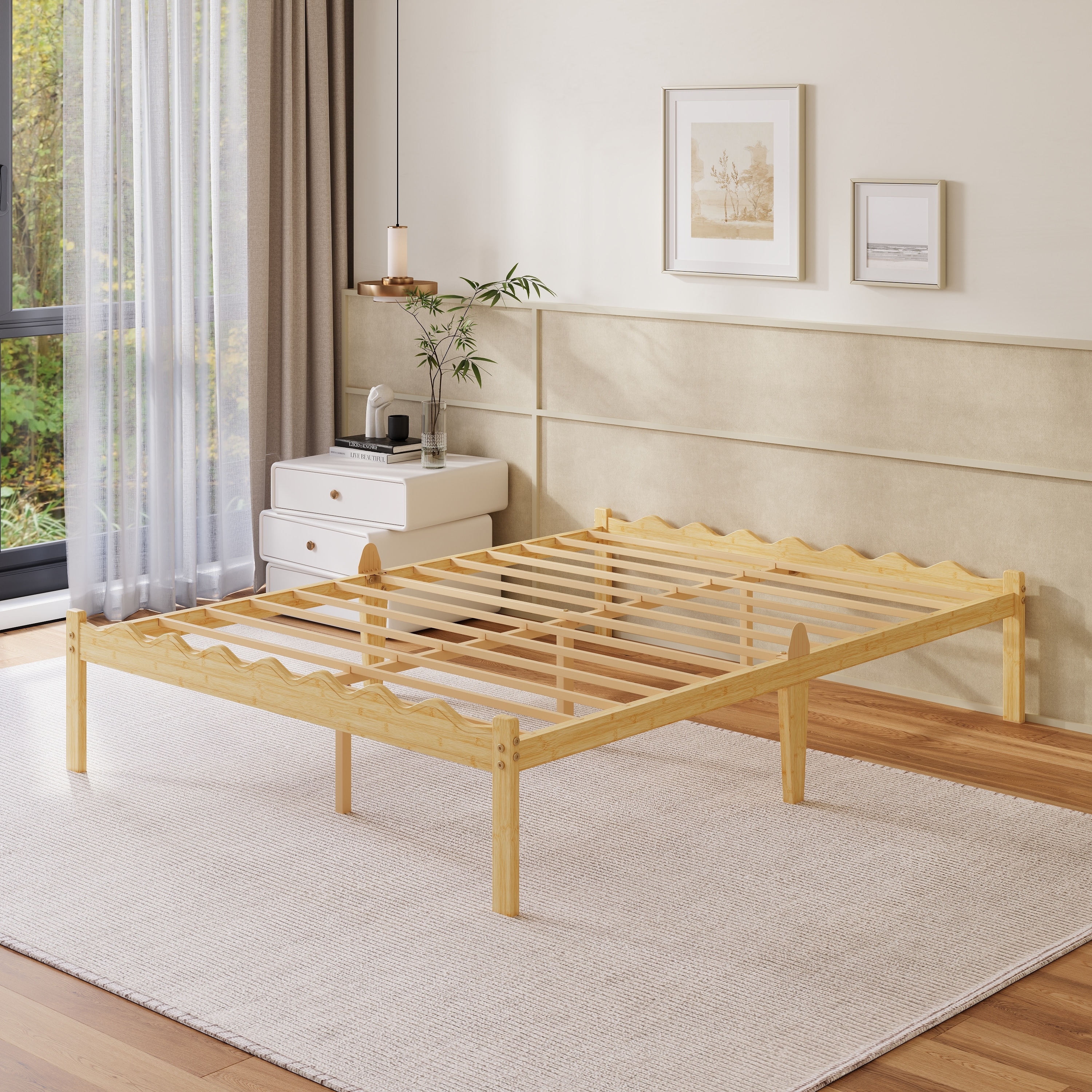 Bamboo/Metal Platform Bed Frame, 14