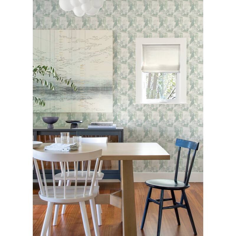 A-Street Prints Perrin Sea Green Gem Geometric Wallpaper