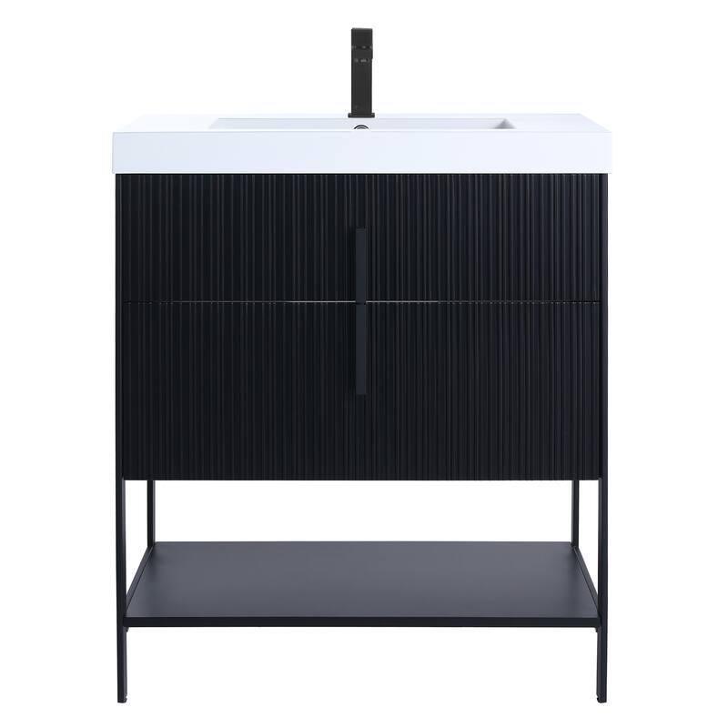Fine Fixtures Serenity Modern Bathroom Vanity with White Gel Acrylic Top
