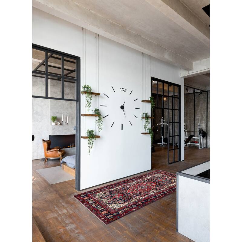 ECARPETGALLERY Hand-knotted Anatolian Vintage Dark Navy Wool Rug - 5'3 x 9'8