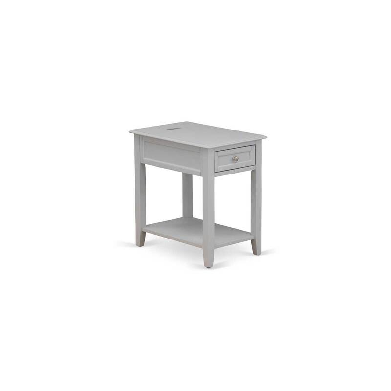 Modern End Table Nightstand - Rectangle Bedside Table with Drawer & USB Ports - Bedroom Furniture - 24