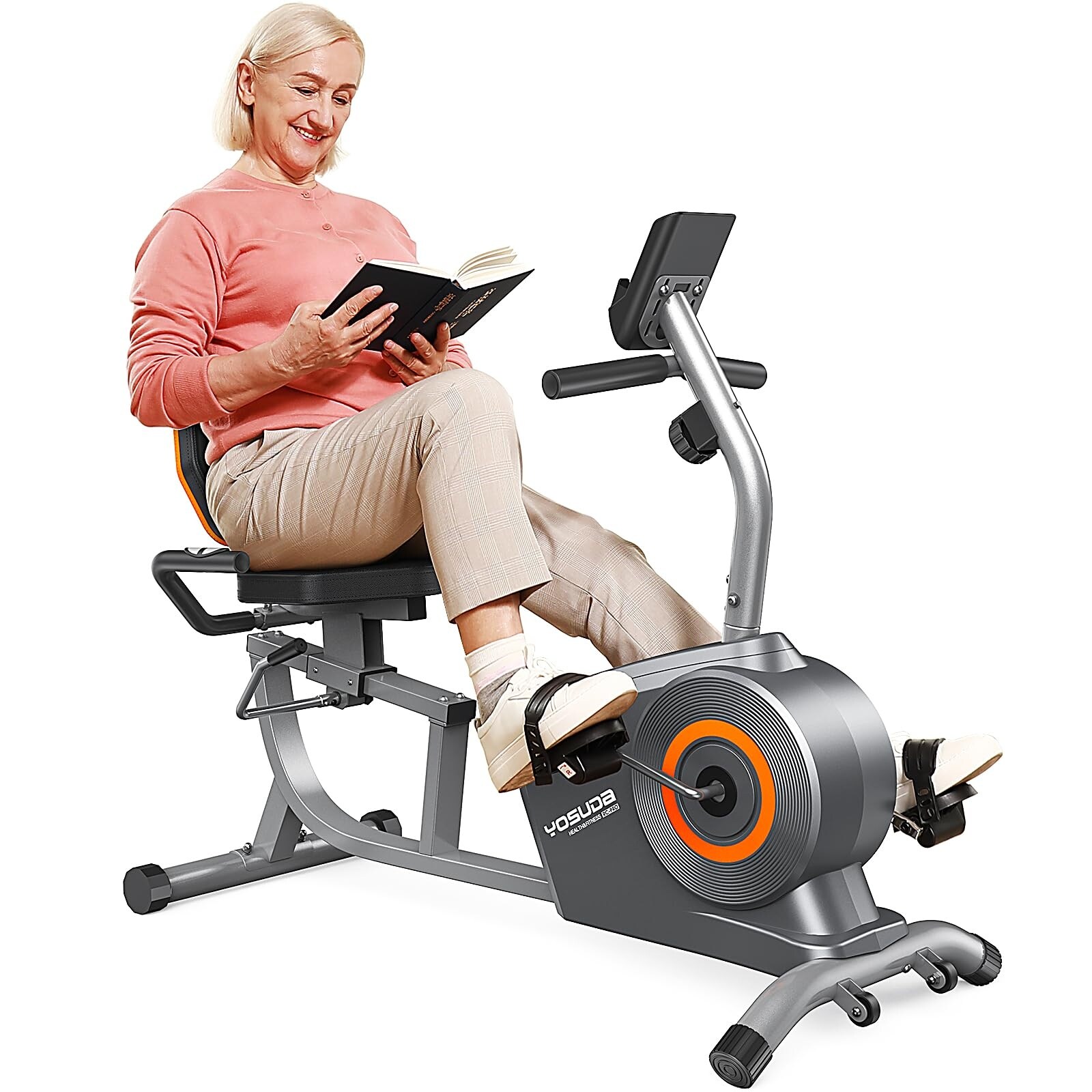 YOSUDA Recumbent Exercise Bike 350LB Weight Capacity Recumbent Bikes for Home Use with Comfortable Seat Pulse Sensor 16 level Resistance