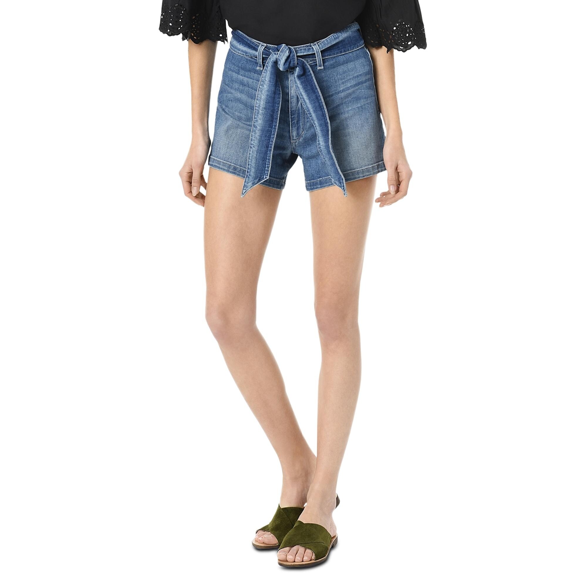 above the knee jean shorts