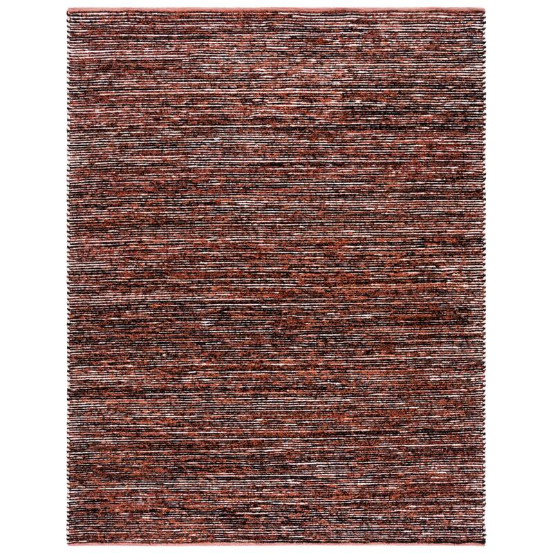 SAFAVIEH Handmade Cape Cod Sabrie Cotton Rug - Orange/Black - 8' x 10'