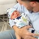 preview thumbnail 3 of 4, Mod Dino Collection Boy Baby Cocoon and Beanie Hat Sleep Sack - 2pc Set - Blue, Green and Grey Modern Dinosaur