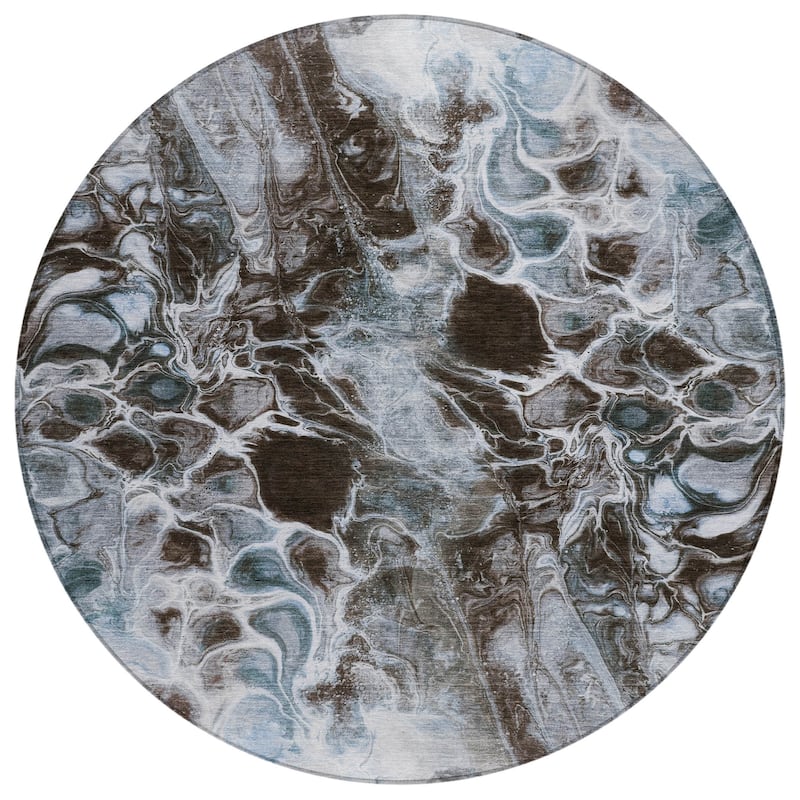 HomeRoots Abstract Transitional Rectangle Outdoor Rug