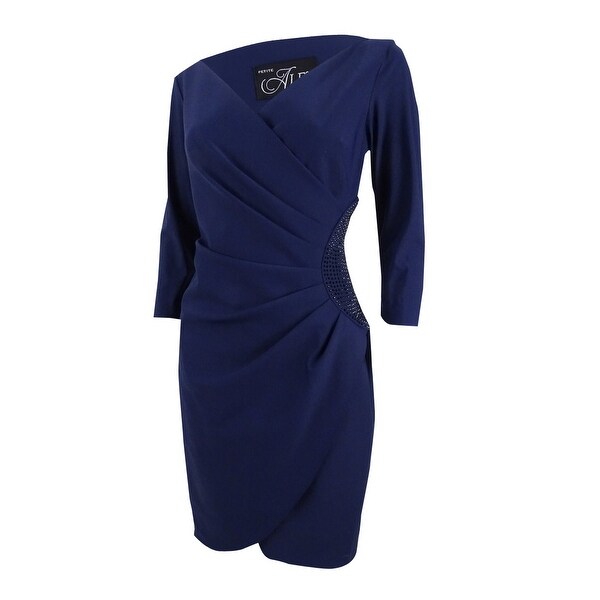 petite faux wrap dress