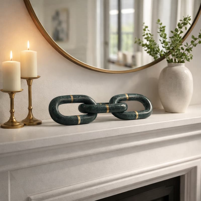 Modern Marble Chain Link Decorative Object