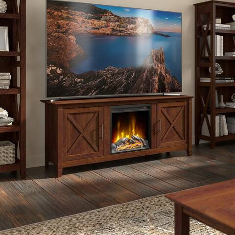 Key West Electric Fireplace TV Stand for 70 Inch TV by Bush Furniture