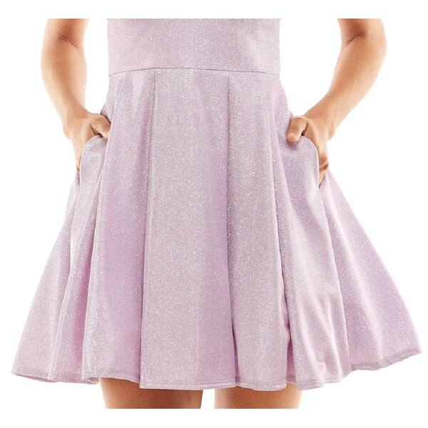 B Darlin Junior's Glitter Knit Skater Party Dress Purple Size 13-14 - Bed  Bath & Beyond - 40632872
