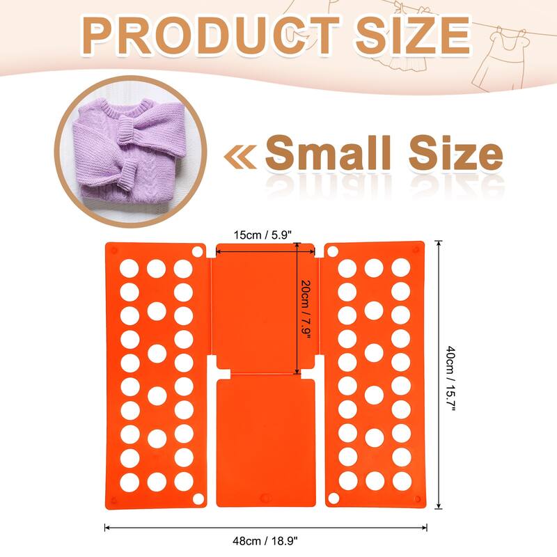 T-Shirt Clothes Folder Folding Board Foldable, 18.9 x 15.7Inch - 18.9 x 15.7 inch - Orange