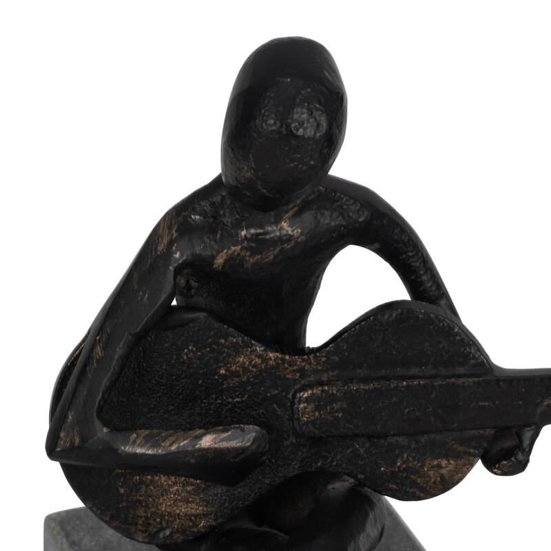 Sagebrook Home 9/10/11" Aston Musicians, Black, Elegant Sculptures, Black, Set of 3 - 5" x 6" x 11"
