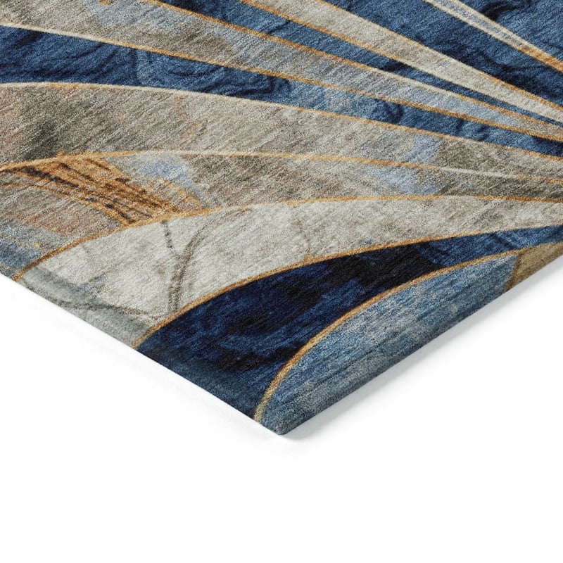 Machine Washable Indoor/Outdoor Contemporary Mosaic Chantille Rug