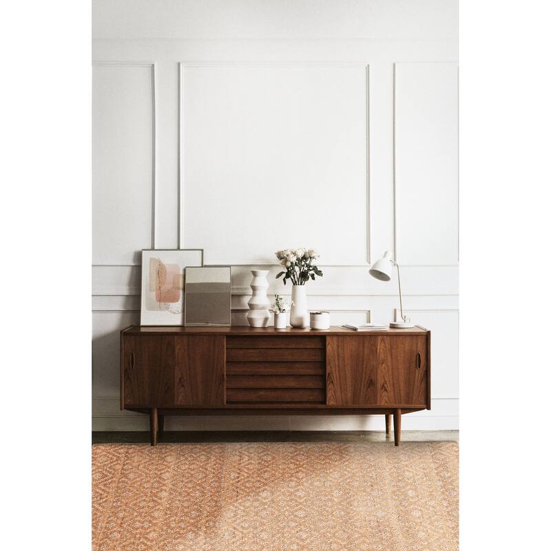 ECARPETGALLERY Flat-Weave Palas Denizli Tan Kilim - 5'3 x 7'4