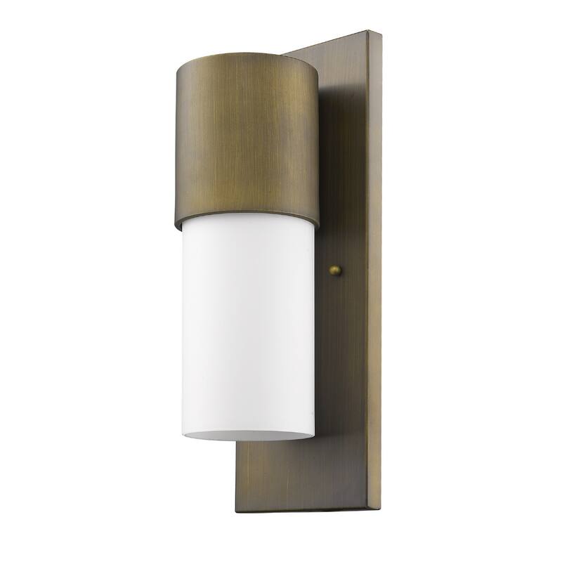Modern White Wall Light with Cylindrical Opal Glass for Home Decor - 5.75” x 6” x 16”