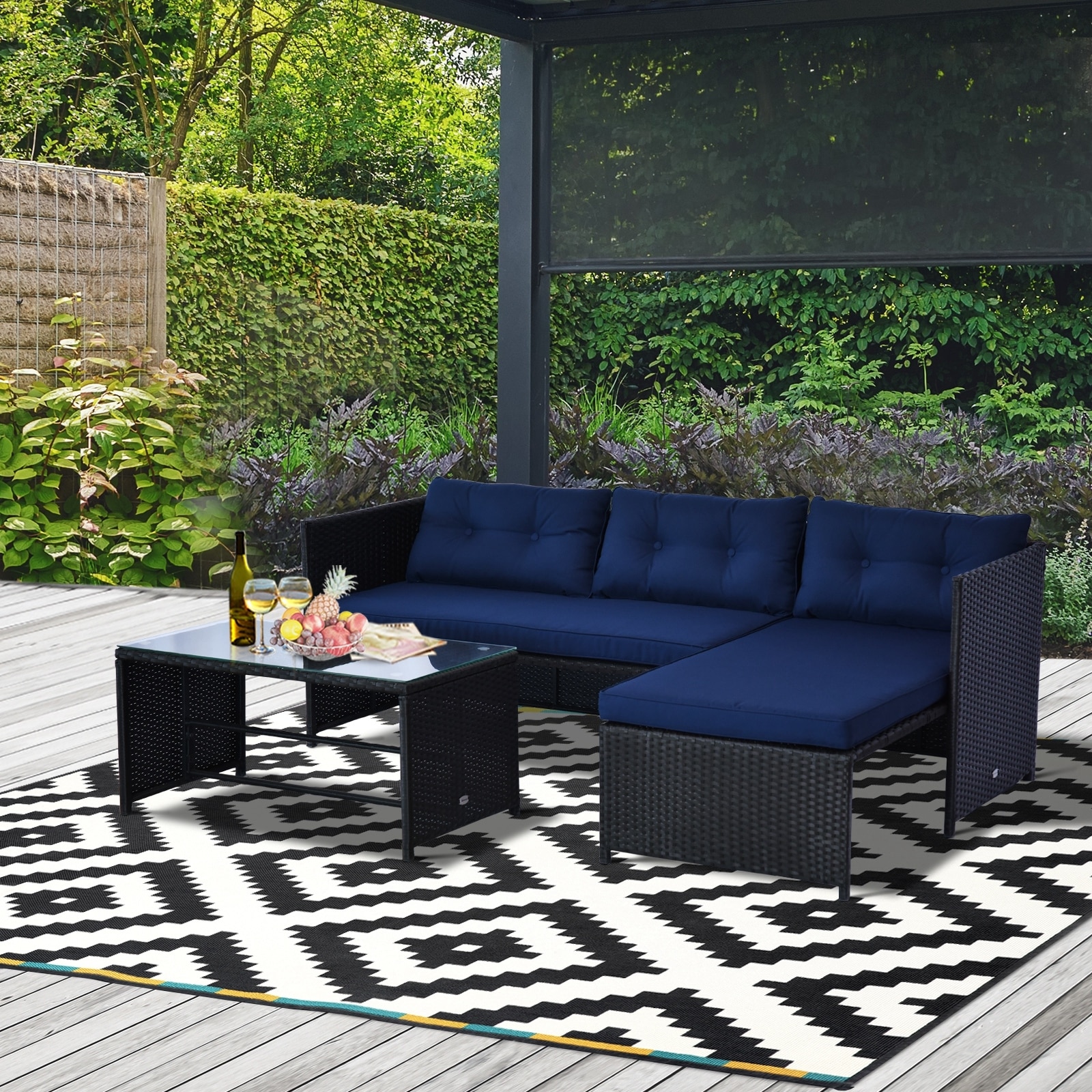 Outsunny 3pc rattan bistro set store