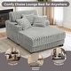 preview thumbnail 26 of 53, 41.7" W Upholstered Plush Corduroy Chaise Lounge with Pillows