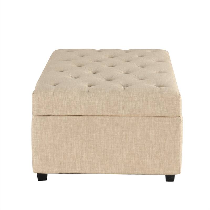 66" Convertible Ottoman Sleeper Sofa Bed, Tufted, Memory Foam Mattress