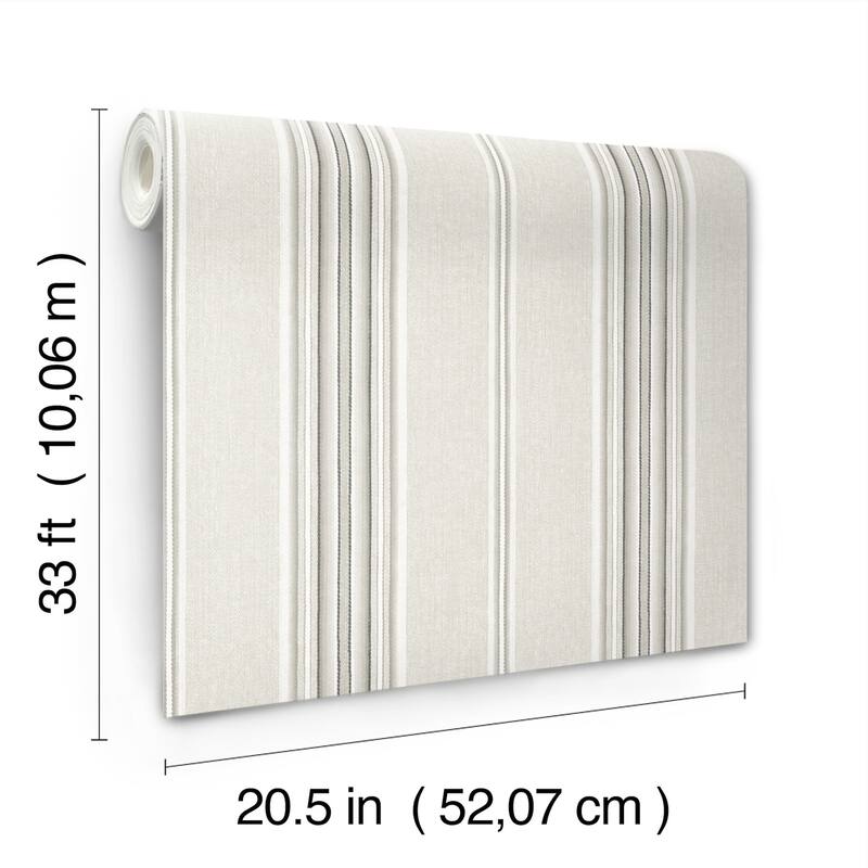 Chesapeake Calvados Grey Linen Stripe Wallpaper