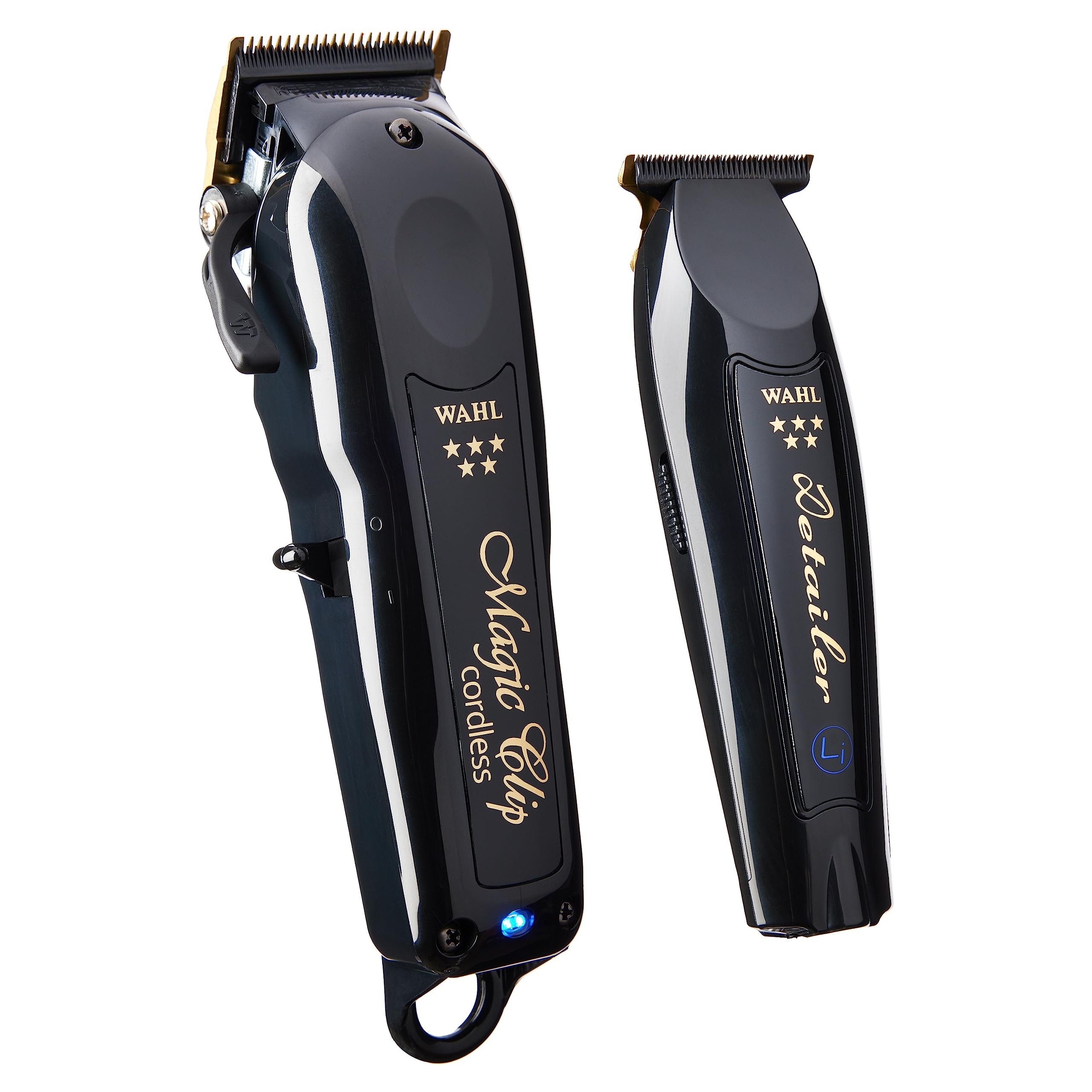 Wahl Professional 5-Star Series Cordless Barber Combo 3025397 Black Magic Clip and Detailer Trimmer - Full Size