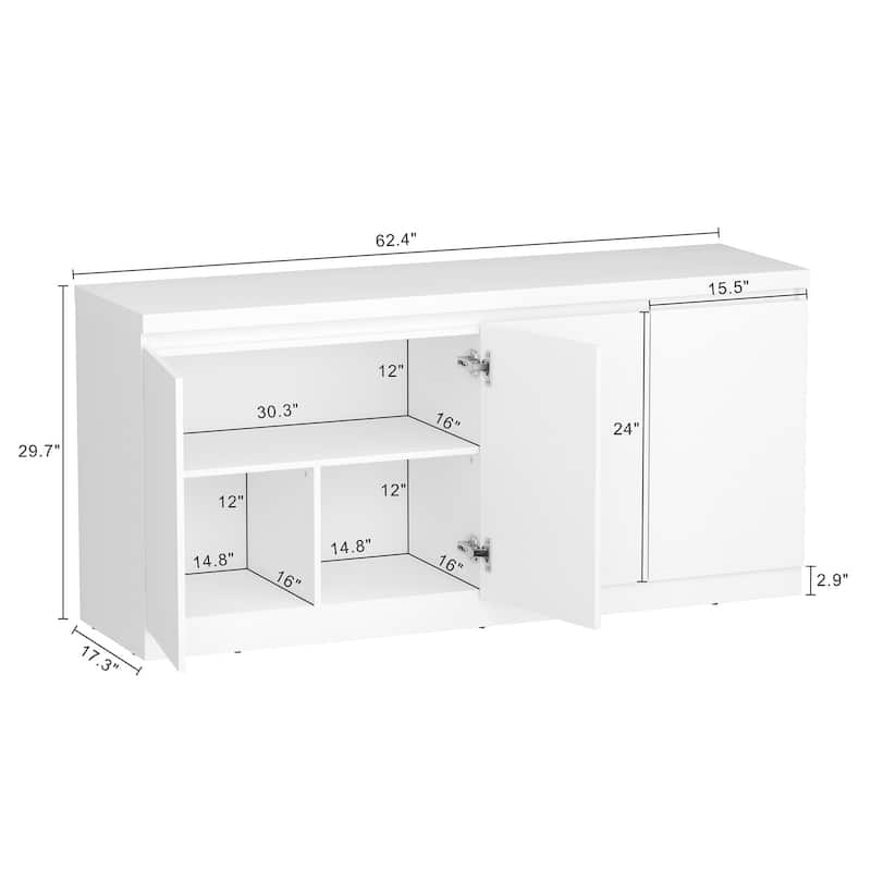Manhattan Comfort Griffin Modern 6 Shelf Sideboard