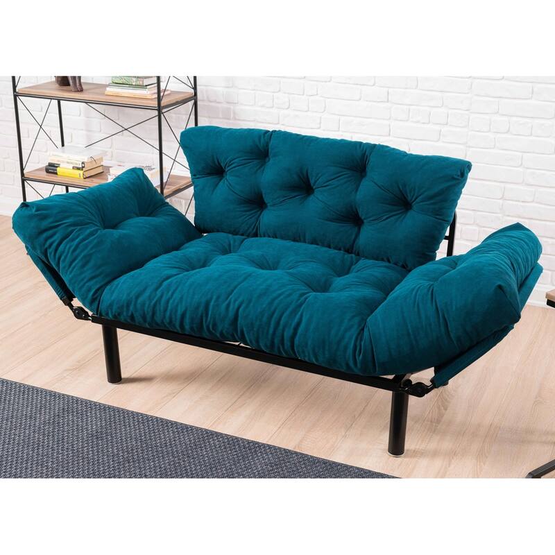 Gazapizm Metal Frame, Tufted Removable Cushions Loveseat