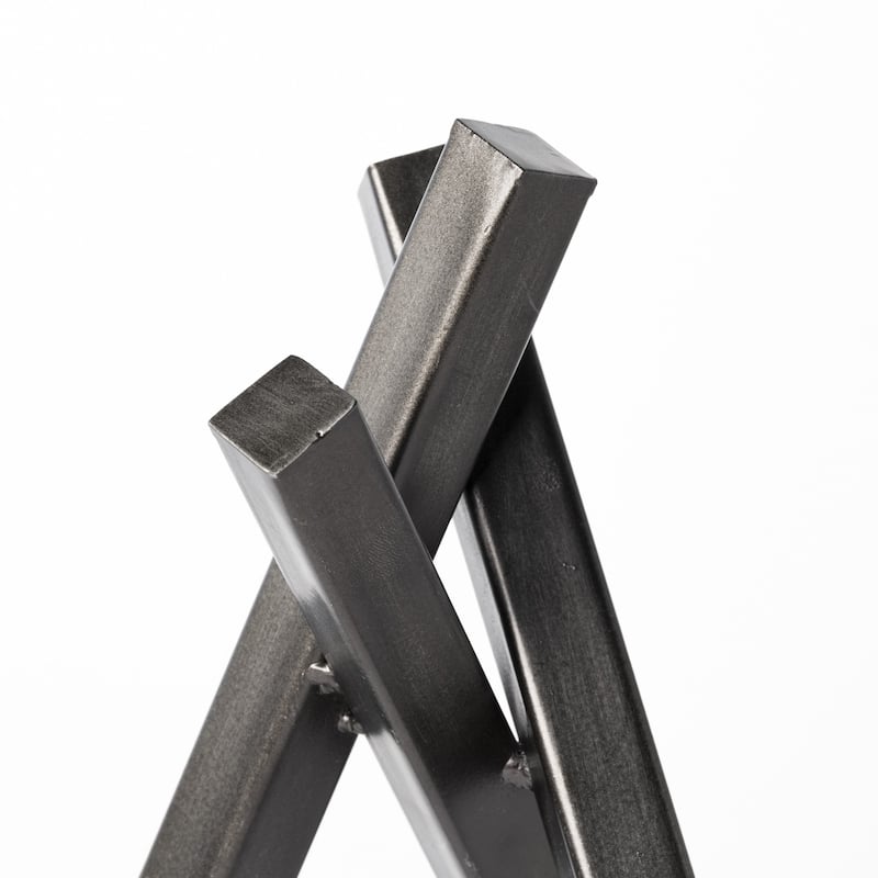HomeRoots 12" Gunmetal Gray Metal Abstract Geometric Tabletop Sculpture