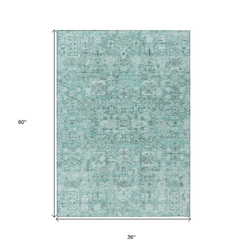 HomeRoots Floral Transitional Rectangle Outdoor Rug