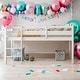 preview thumbnail 1 of 5, Modern Twin Size Wood Low Loft Beds With Ladder And Solid Construction For Kids Bedroom White