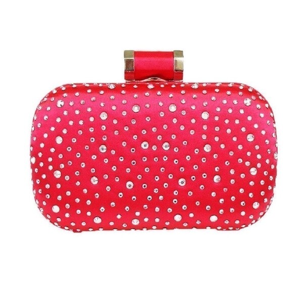 red glitter clutch bag