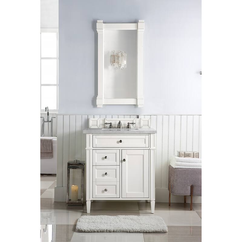 James Martin Vanities Brittany 30" Single Vanity, Bright White - 30 x 23.50 x 34