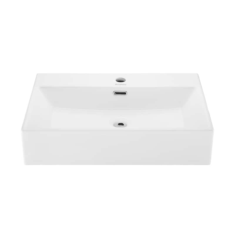 Reims 24" Rectangle Wall-Mount Bathroom Sink - 23.65" x 16.75" 5.65"