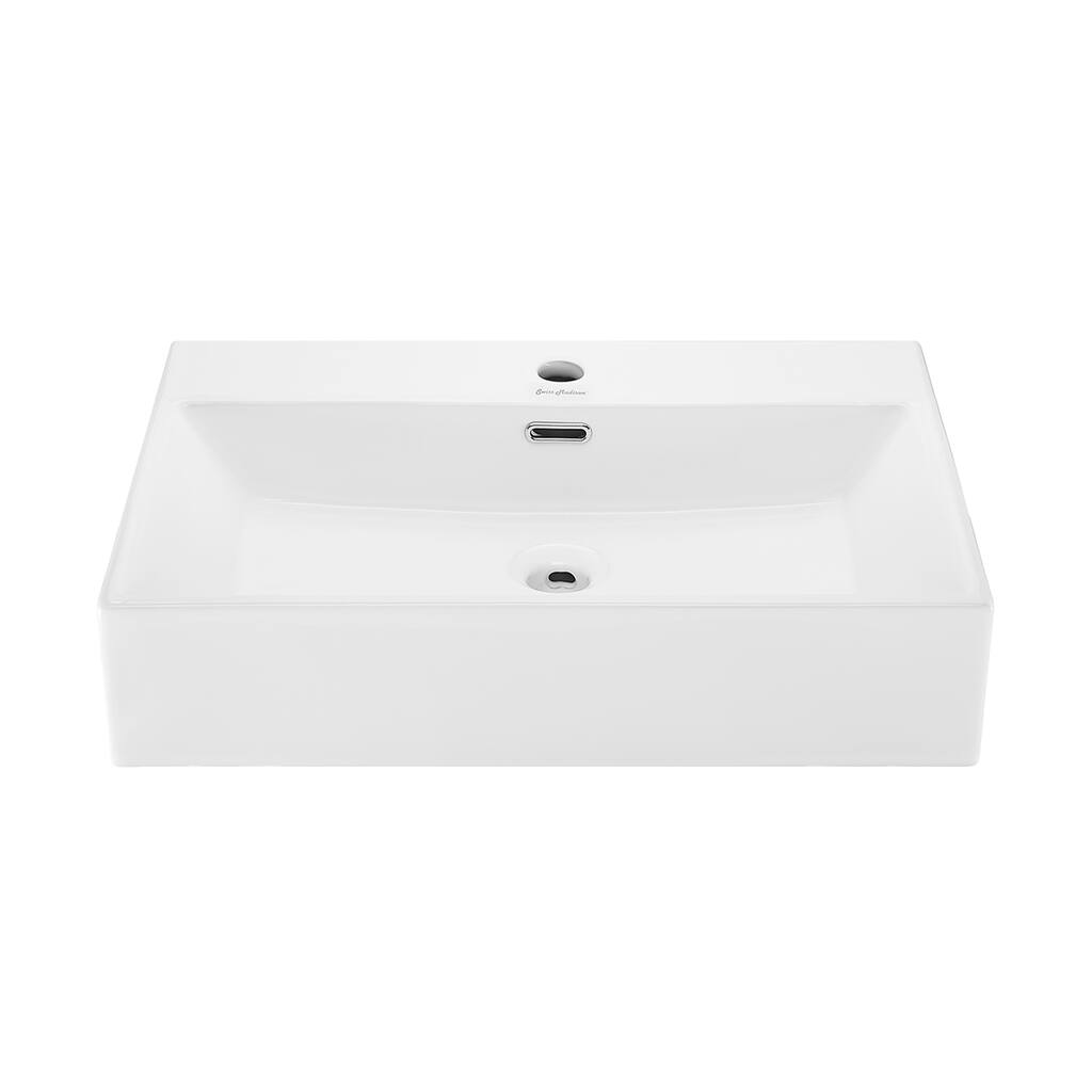 Reims 24" Rectangle Wall-Mount Bathroom Sink - 23.65" x 16.75" 5.65"
