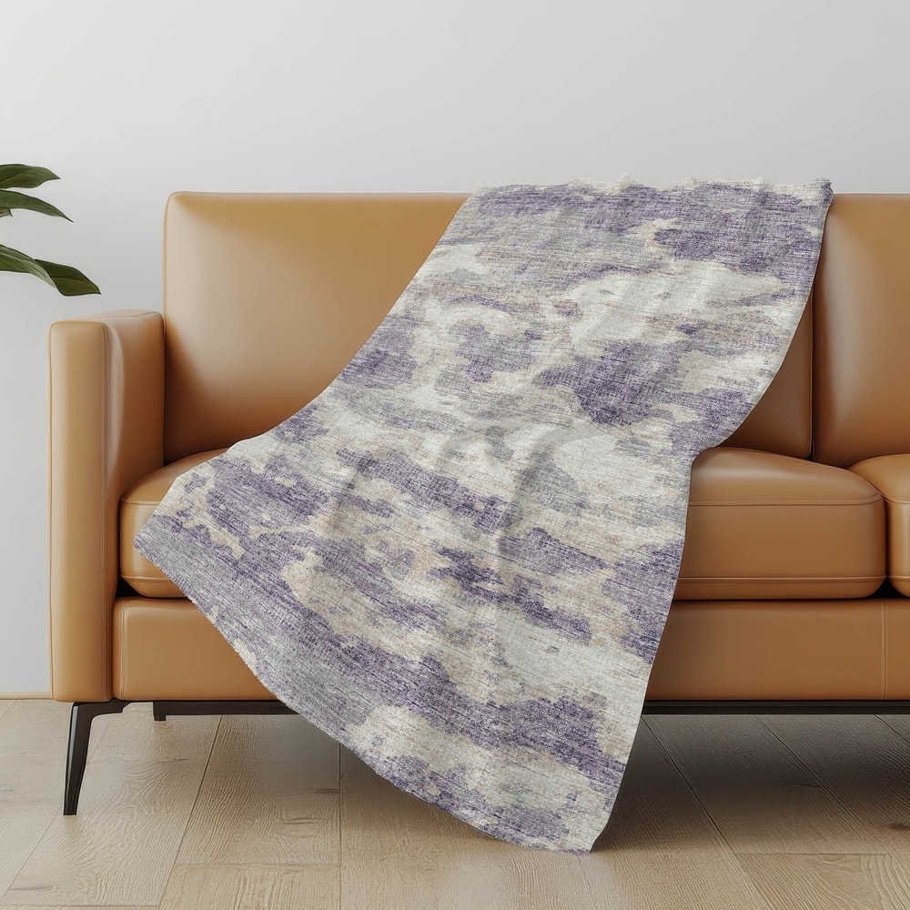 Premium Machine Washable ASB71 Abstract Modern Sherpa Throw Blanket