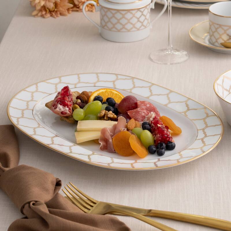 Eternal Palace Oval Platter, 14" - Platinum