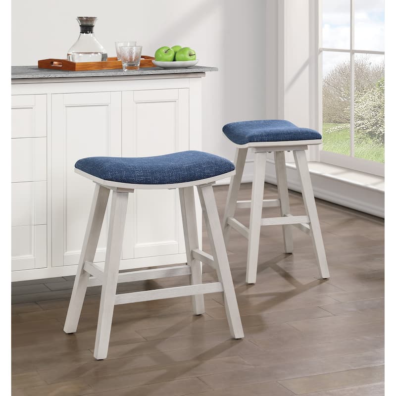 Coley 24" Saddle Stool (2-Pack) - White Wash